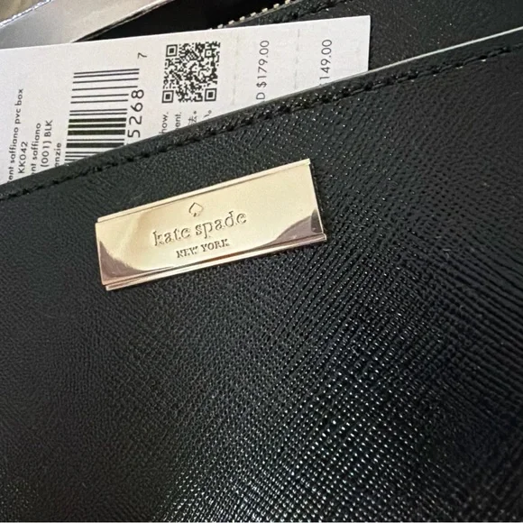 Kate Spade Black Kenzie Patent Saffiano Leather Wallet - Picture 5 of 5